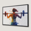 Colorful Woman Fitness Canvas Print Motivational Wall Art