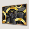 Contemporary Black and Gold Circles Canvas Print for Bedrooms