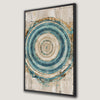 Contemporary Blue and Beige Circle Canvas Print Art