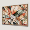 Contemporary Floral Art Canvas Print with Vibrant Geometric Patterns