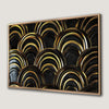 Contemporary Geometric Canvas Print with Black and Gold Pattern