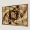 Contemporary Layered Brown and Beige Geometric Canvas Print