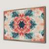 Coral and Teal Floral Canvas Print Vibrant Abstract Art