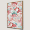 Coral and Turquoise Wave Pattern Canvas Print, Boho Art