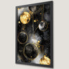 Cosmic Galaxy Art Poster with Gold Circle Accents