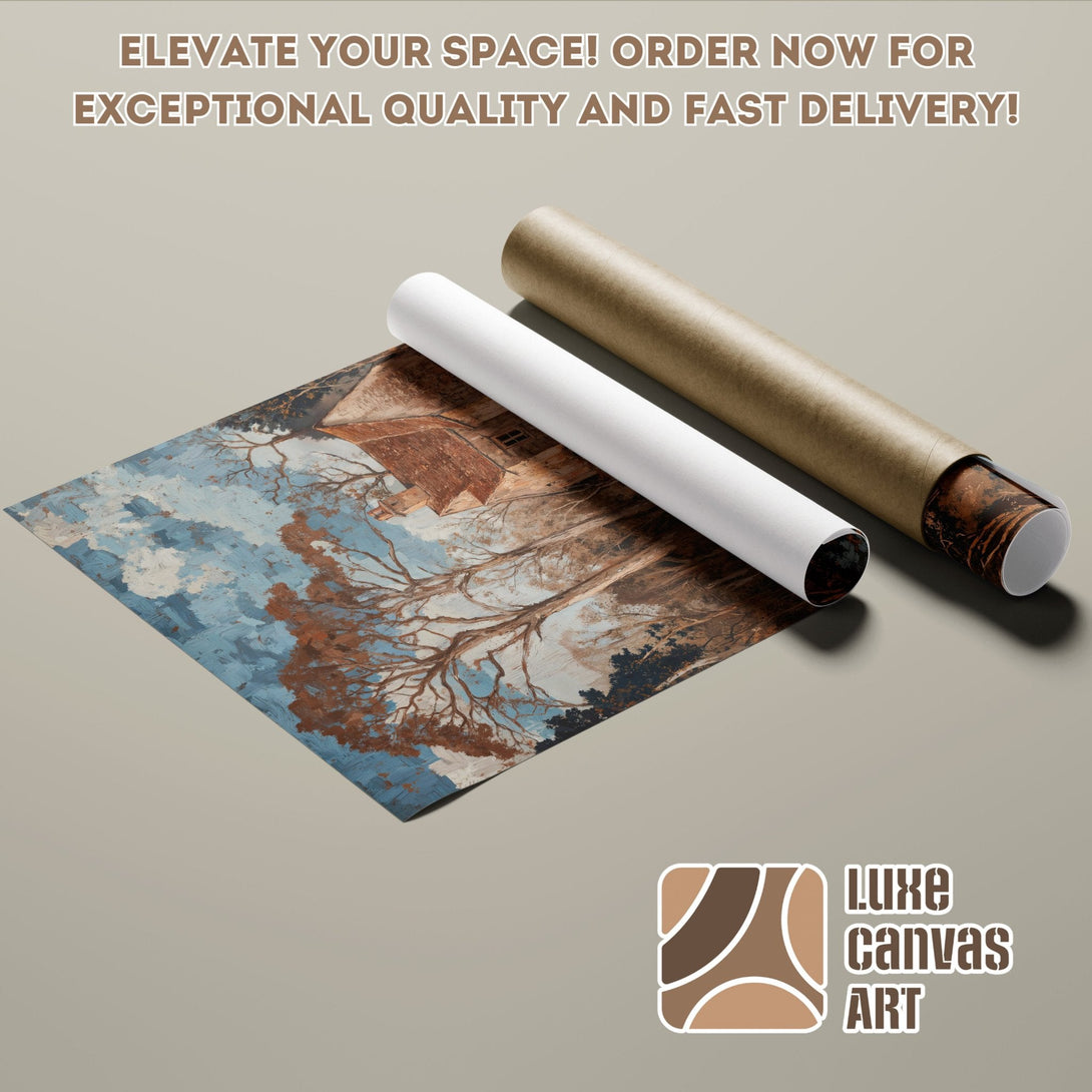 Poster Roll featuring a landscape painting in a warm, earthy color palette. Elevate your space today!