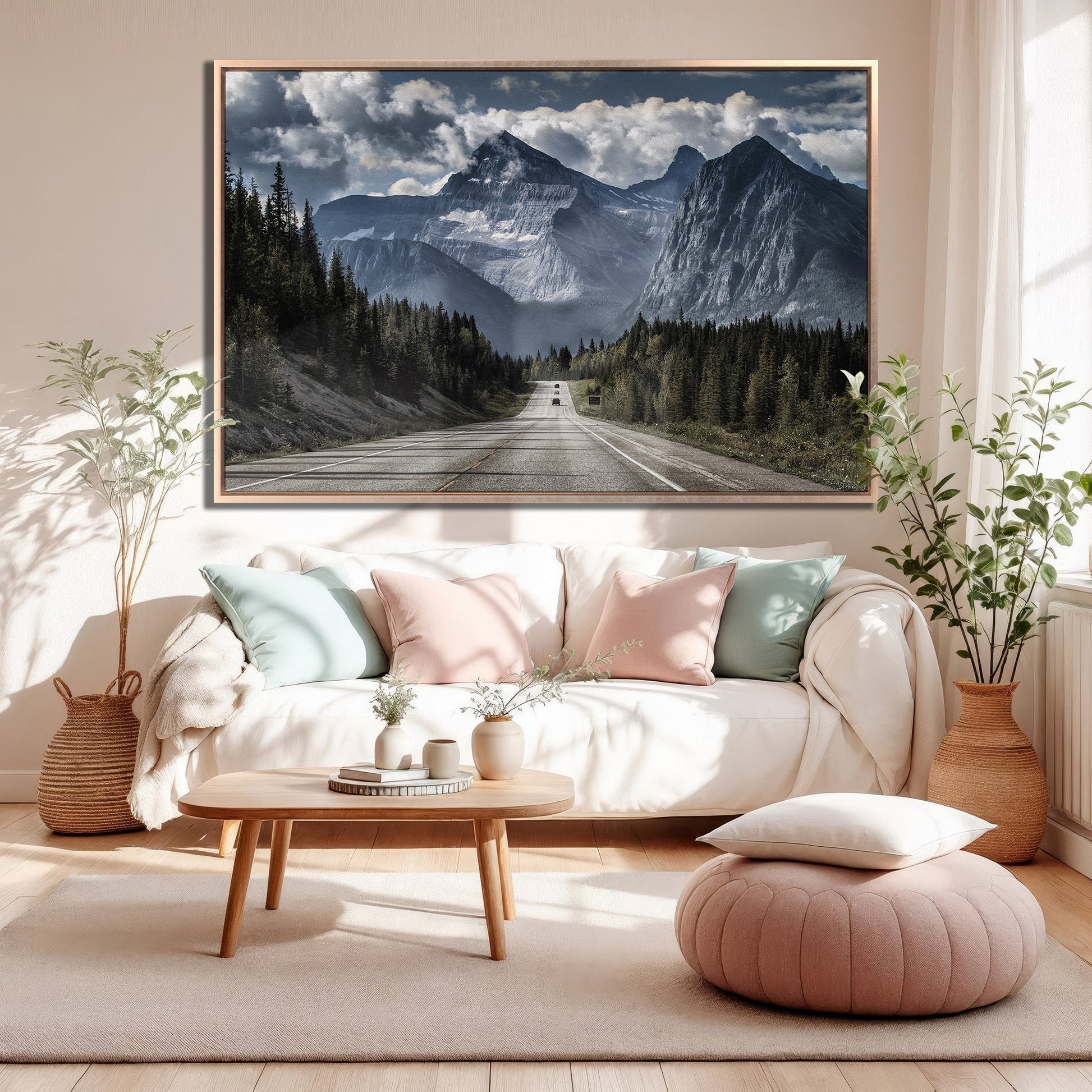 Country Mountain Road Canvas Print Wall Decor