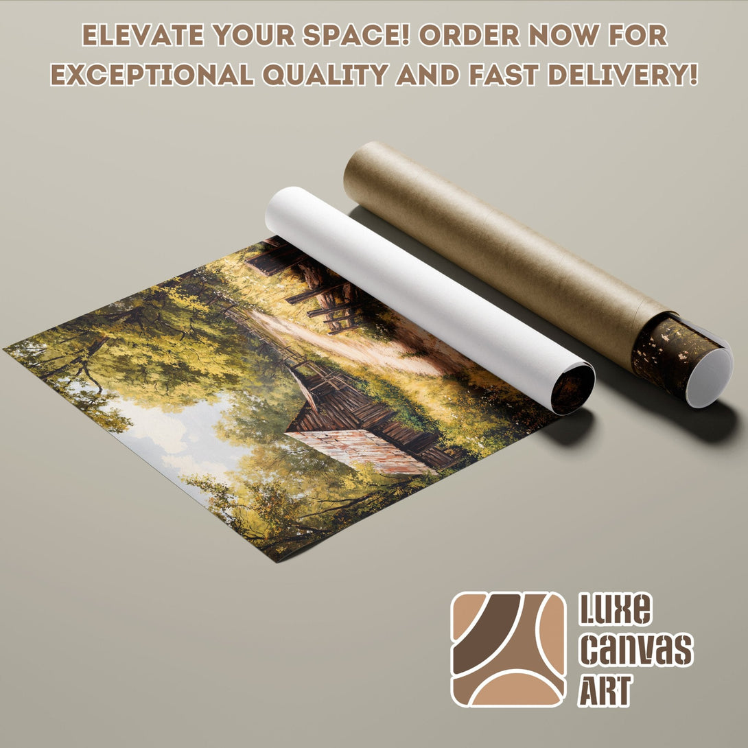Poster Roll featuring a landscape painting in warm tones. Elevate your space with this beautiful art!
