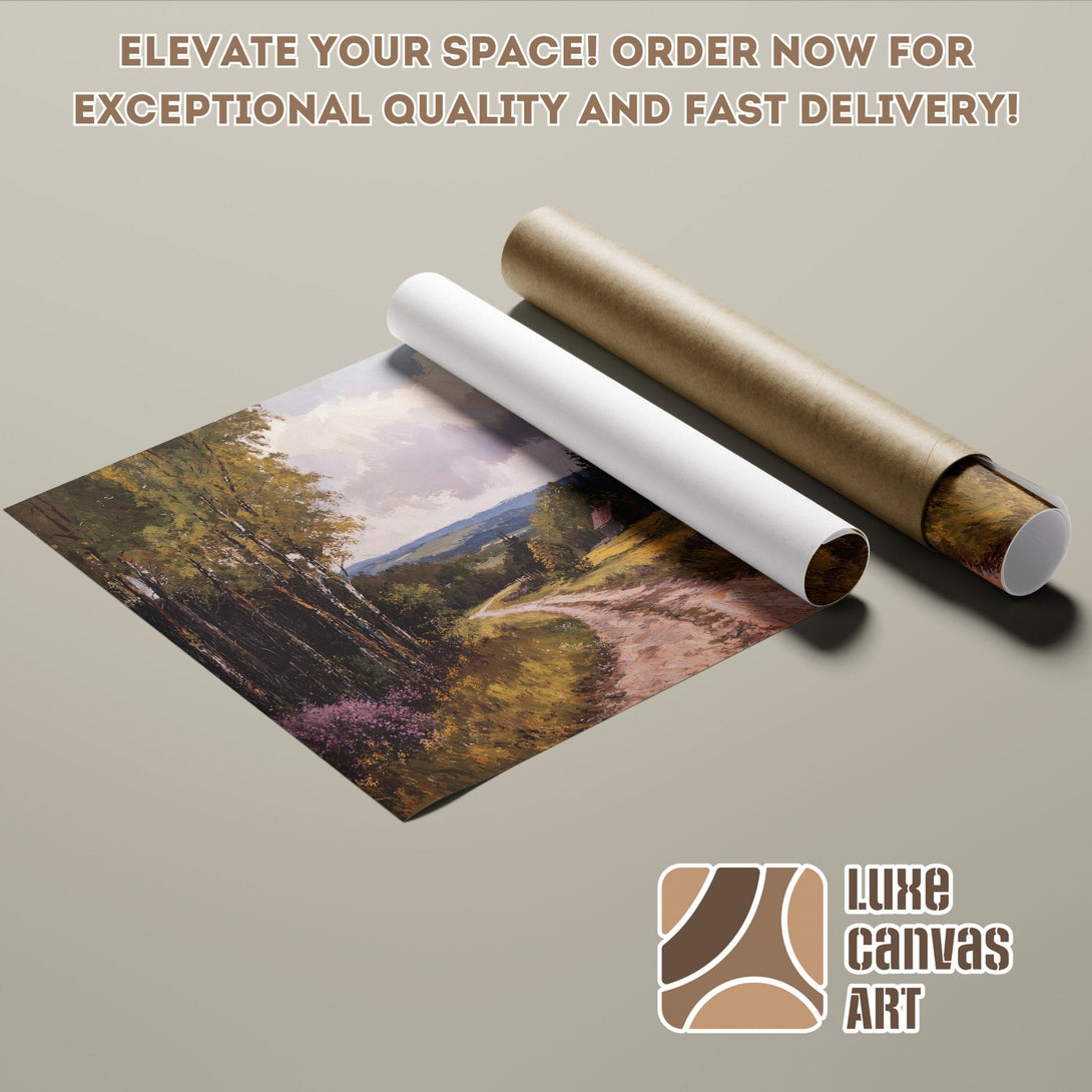 Poster Roll of landscape art in warm tones, perfect for home decor. Order yours today!