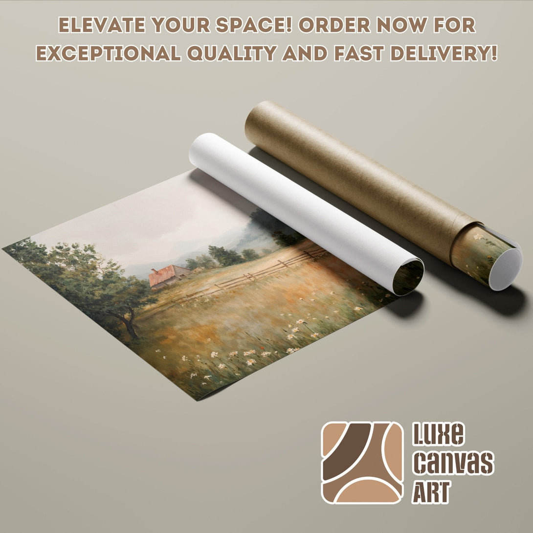 Poster Roll of a landscape painting in warm tones. Perfect for home decor!
