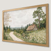 Countryside Cottage Scene Art Poster - Rustic Wall Decor