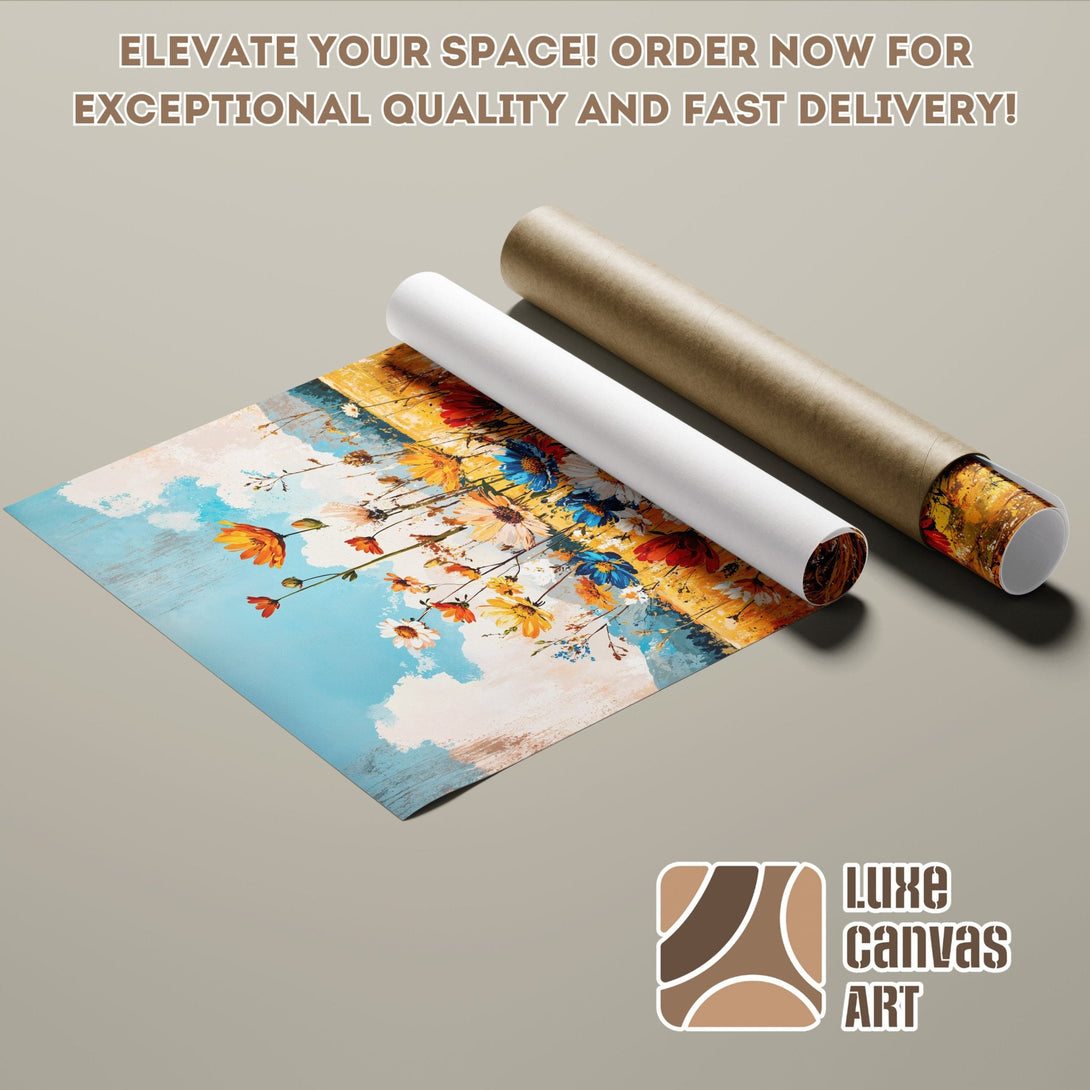 Poster Roll with floral art in vibrant colors. Elevate your space with this stunning wall art. Order now!