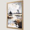 Countryside Landscape Art Poster - Rustic Cabin Decor