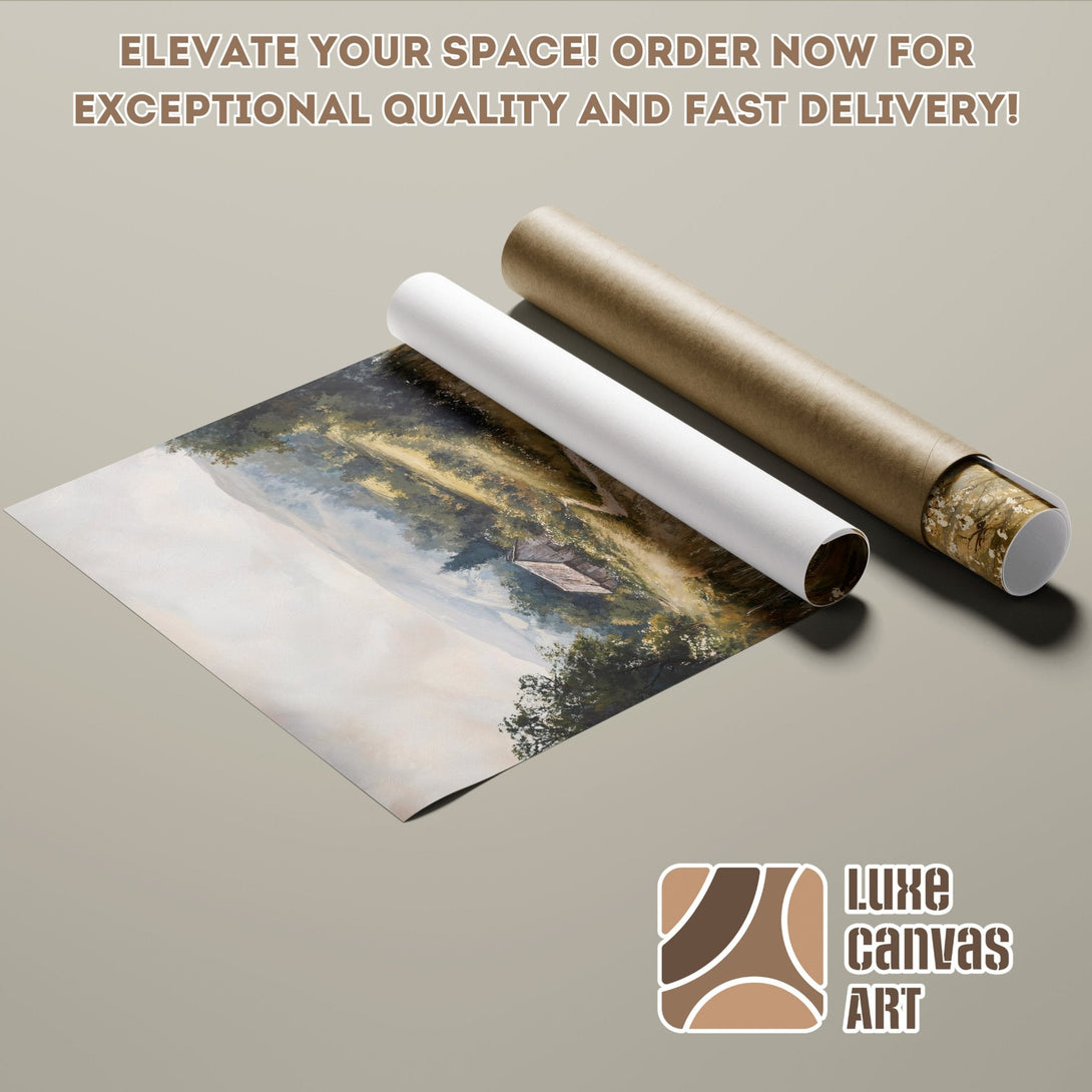 Poster Roll of landscape art in soft, earthy tones. Elevate your space with this beautiful print!