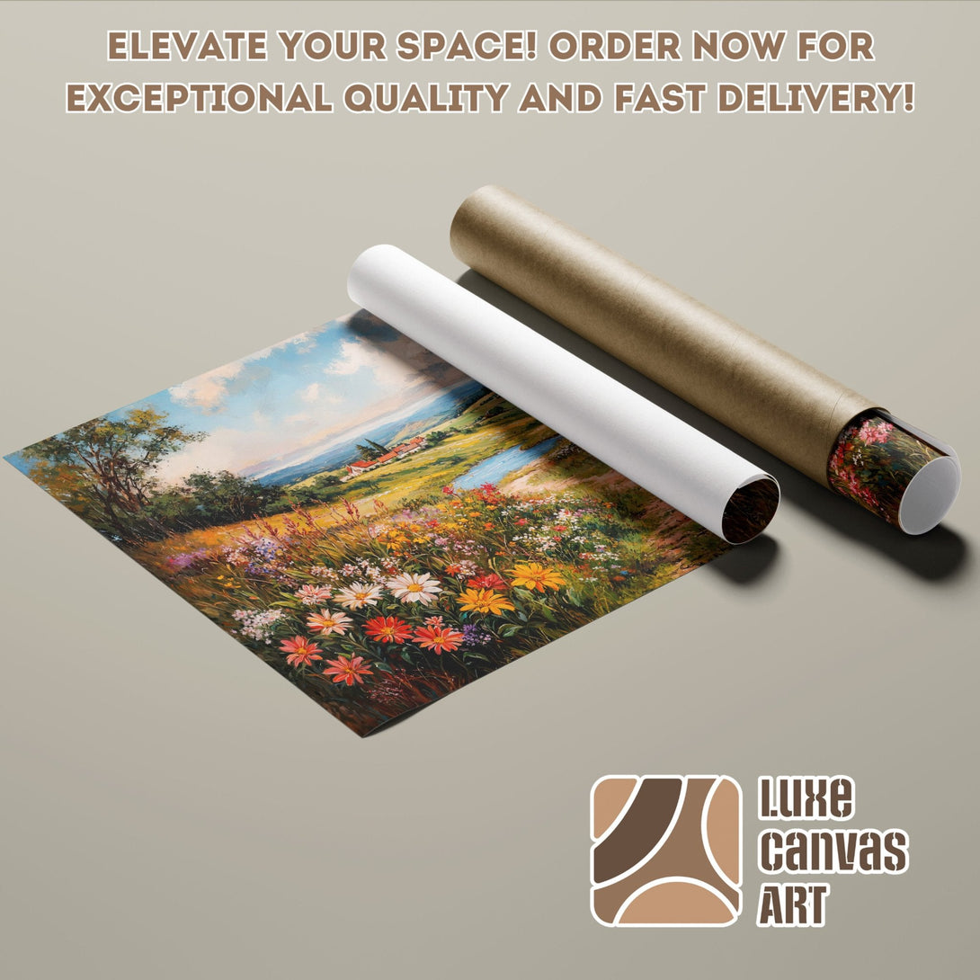 Poster Roll featuring a vibrant landscape painting with a warm color palette. Order your art today!