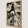 Cowgirl Horseback Rider Art Poster - Rustic Western Decor