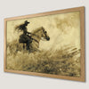 Cowgirl Rider Art Poster: Rustic Western Wall Decor