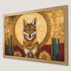 Coyote in Golden Sunset Art Poster - Southwestern Wall Decor