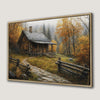 Cozy Autumn Cabin Woodland Scene Canvas Print for Dad