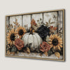 Cozy Rustic Autumn Pumpkin Canvas Print with Sunflowers