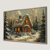 Cozy Snowy Forest House Canvas Print Xmas Decor