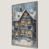 Cozy Winter Christmas Night Watercolor Canvas Print