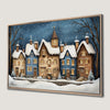 Cozy Winter Night Town Canvas Print in Christmas Glory