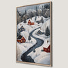 Cozy Winter Village Scene Canvas Print Holiday Decor