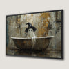 Creepy Ghost in Witch Hat Canvas Print for Halloween