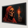 Creepy Skeleton with Candle Art Poster - Gothic Halloween Decor