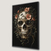 Creepy Skull Floral Dark Academic Canvas Print Wall Art