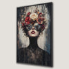 Creepy Woman with Floral Eyes Canvas Print Framed Art Piece