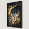 Crescent Moon and Floral Beauty Canvas Print Mystical Art