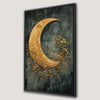 Crescent Moon Gold Leaf Canvas Print Mystical Decor