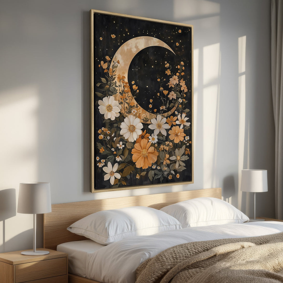 Framed Wall Art: Black swan painting in neutral gold, gray, and black abstract style. Perfect bedroom decor, adds elegance and sophistication.