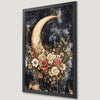 Crescent Moon Roses Art Poster - Celestial Floral Wall Decor