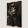 Crowned Lion Portrait Canvas Print Luxury Decor Art