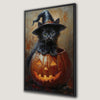Cute Black Cat with Pumpkin Halloween Canvas Print