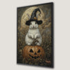 Cute Bunny Witch Hat Halloween Canvas Print Decor