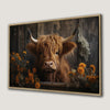 Cute Calf and Highland Cow Canvas Print Wall Decor