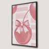 Cute Cherry Art Pink Canvas Print for Girly Rooms