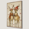 Cute Christmas Reindeers Canvas Print Festive Decor