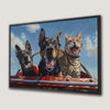 Cute Dogs and Cat Adventure Canvas Print Wall Decor