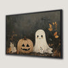 Cute Ghost and Pumpkin Autumn Canvas Print Art