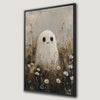 Cute Ghost in Meadow Canvas Print for Halloween Decor