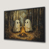 Cute Ghosts at Campfire Canvas Print Halloween Decor