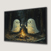 Cute Ghosts Cozy Campfire Canvas Print Halloween Art