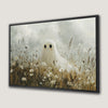Cute White Ghost Canvas Print in Wildflowers