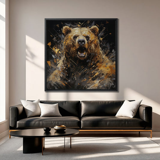Dangerous Grizzly Bear Wildlife Canvas Print