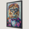 Dapper Lion Art Poster - Whimsical Animal Portrait for Your Wall